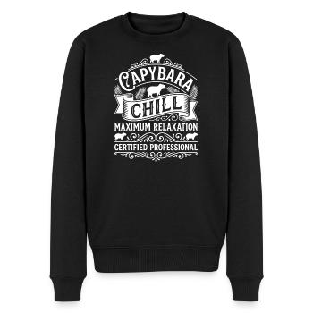 Capybara Chill Ornament - Men's Premium Organic Jumper - black - Front - Nico (187cm)