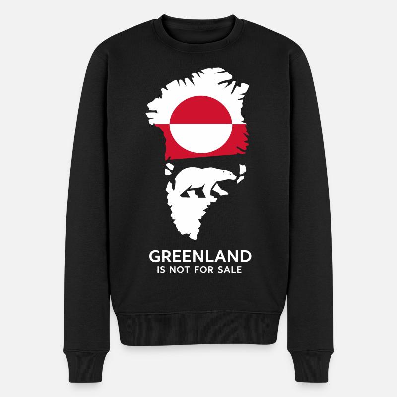 Grønlands Isbjørneflag Arktisk Naturgave - Økologisk premium-sweatshirt til mænd - sort