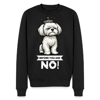 Before You Ask Malteser Maltese Owners Maltese - Men's Premium Organic Jumper - black - Front - Nico (187cm)