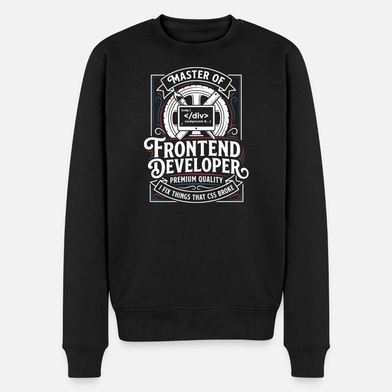 Frontend Meister: CSS HTML Kunst - Männer Premium Bio Pullover - Schwarz
