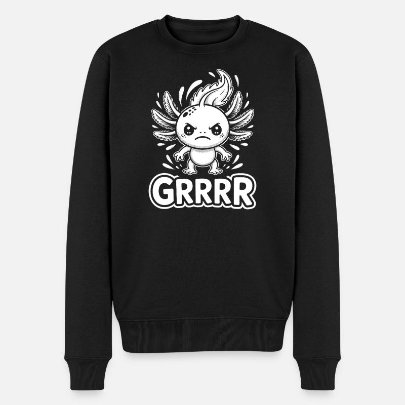 Grump Axolotl - Pull Premium bio Homme - noir