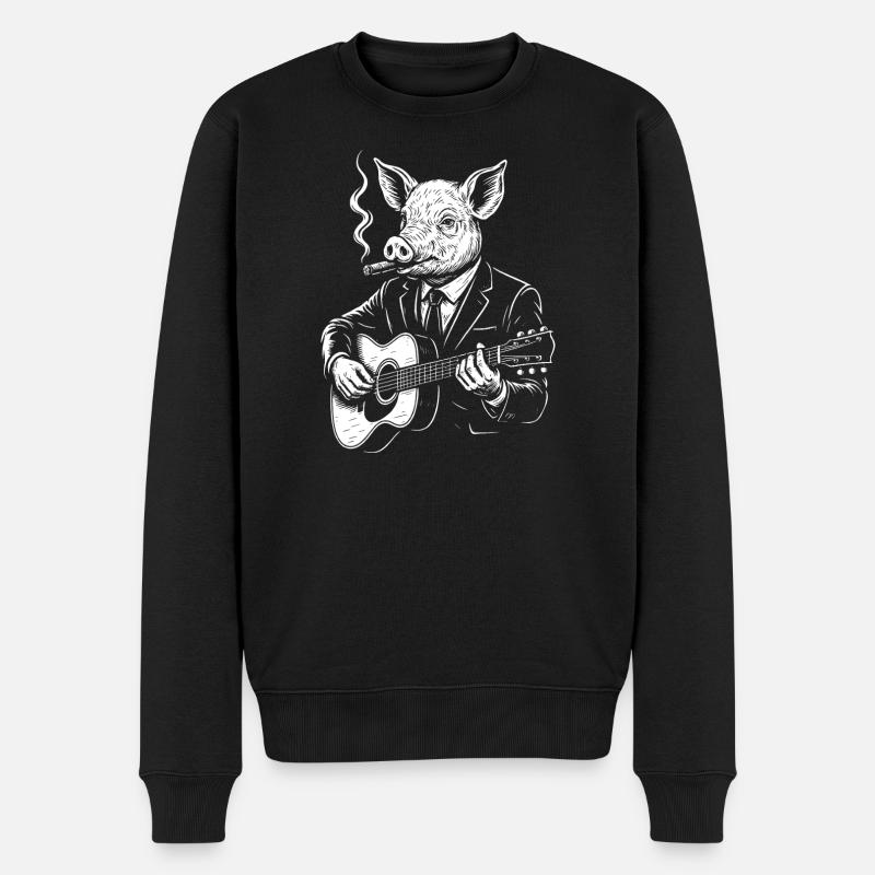 Guitariste Jazz Pig - Pull Premium bio Homme - noir