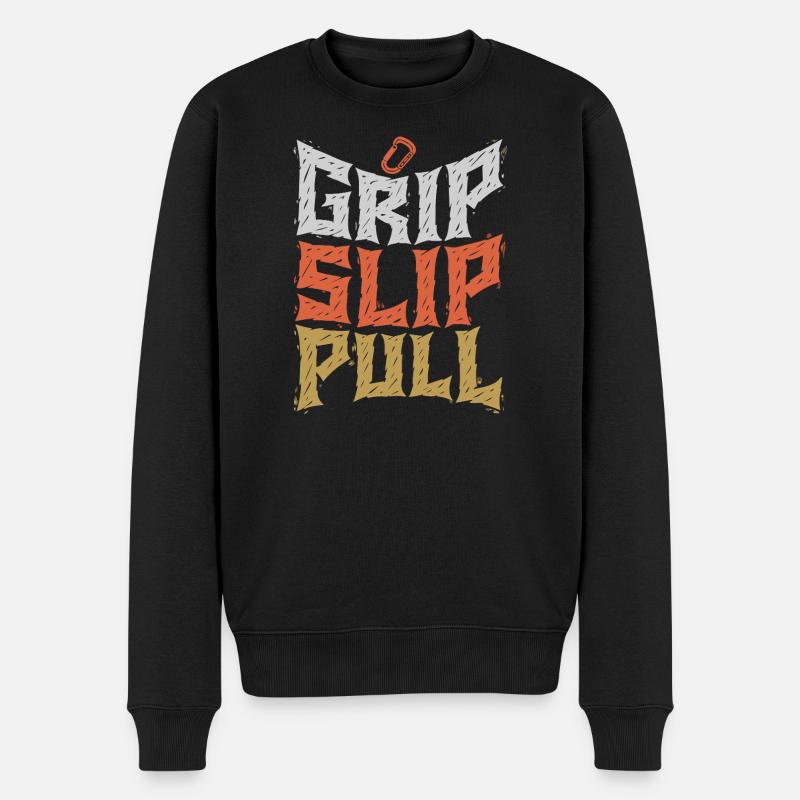 Grip Slip Pull Graphic Tee - Men's Premium Organic Jumper - black