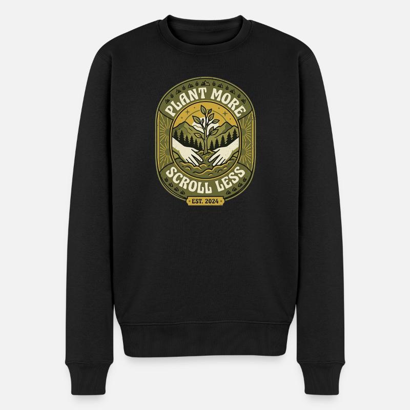 Plant More Plants - Männer Premium Bio Pullover - Schwarz