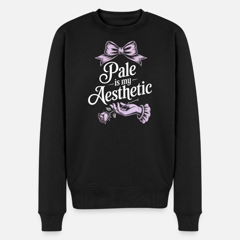 Rose Bow Esthétique Pâle - Pull Premium bio Homme - noir