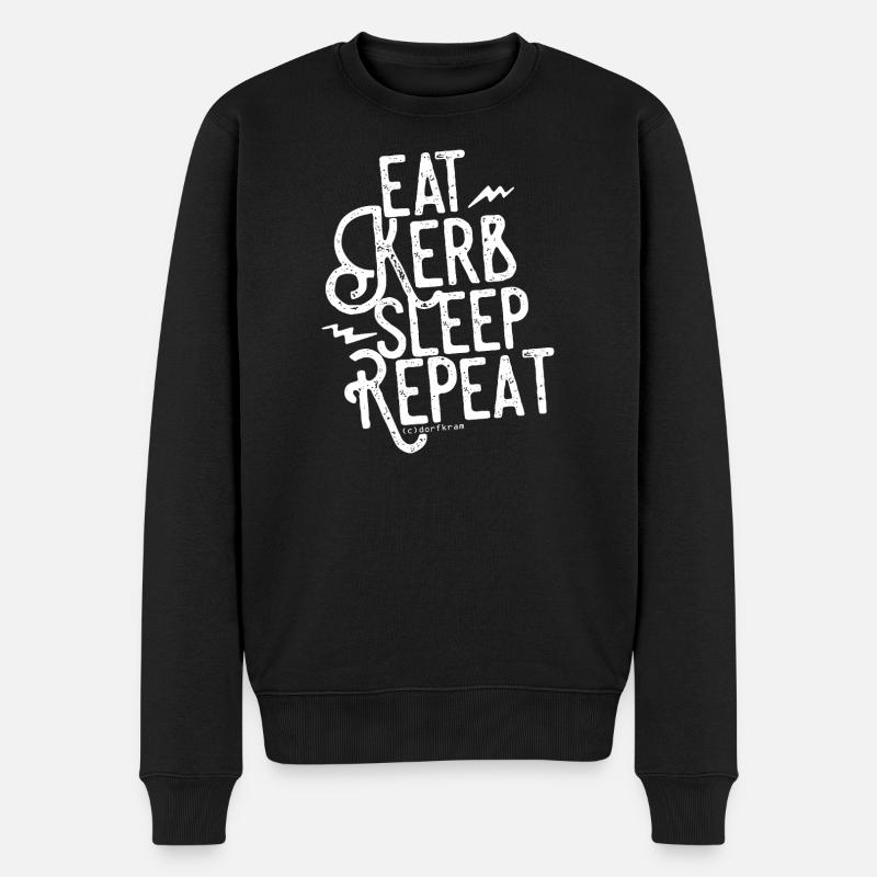 Eat Kerb Sleep Repeat - Männer Premium Bio Pullover - Schwarz