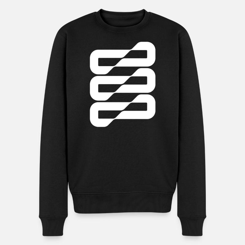 Flowwave-Stripes Abstract - Männer Premium Bio Pullover - Schwarz