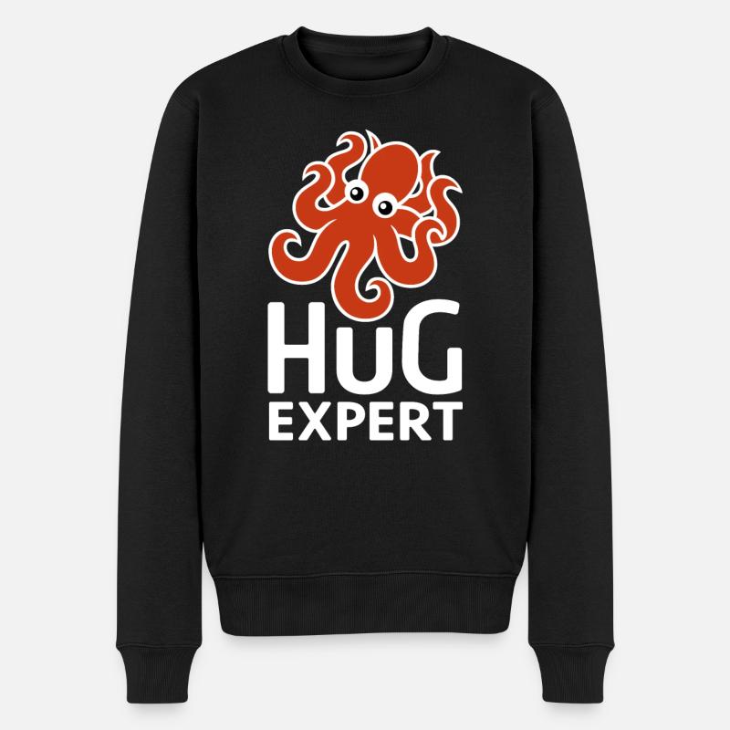 Umarmungsexperte - Männer Premium Bio Pullover - Schwarz