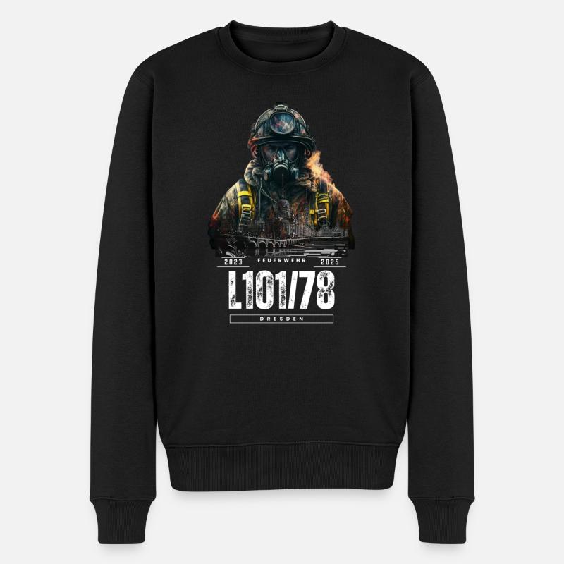 Feuerwehr - Männer Premium Bio Pullover - Schwarz