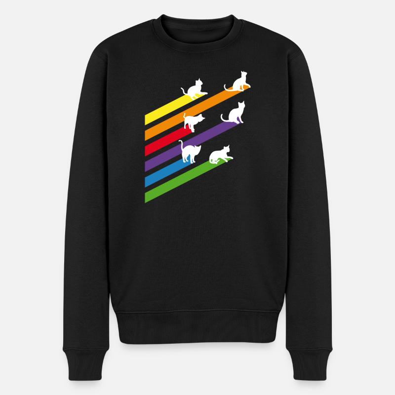 Rayures de chats - Pull Premium bio Homme - noir