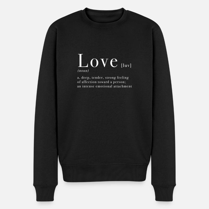 Liebe in Englisch mit Grammatik - Männer Premium Bio Pullover - Schwarz