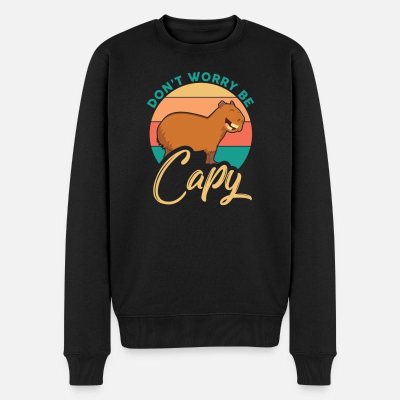 Motif capibara mammifère propriétaire de Capibara - Pull Premium bio Homme - noir