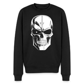 Fieser Totenkopf - Männer Premium Bio Pullover - Schwarz - Vorne - Nico (187cm)
