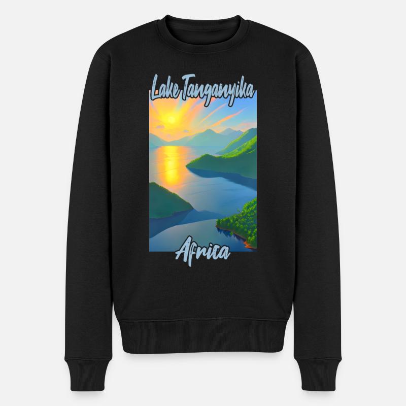 Lake Tanganyika - Männer Premium Bio Pullover - Schwarz