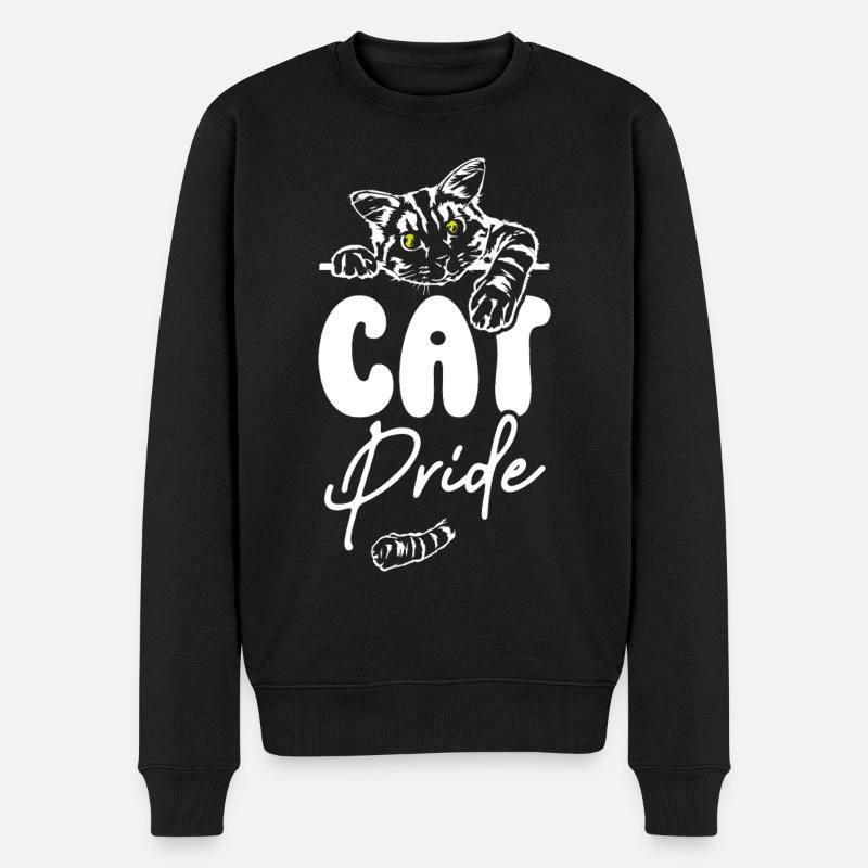 Cat Pride - Männer Premium Bio Pullover - Schwarz