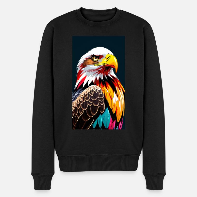 Eagle Side - Männer Premium Bio Pullover - Schwarz
