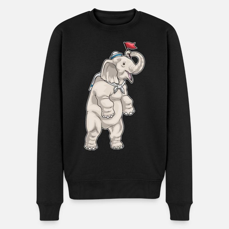 Éléphant Marin Chapeau de Marin - Pull Premium bio Homme - noir