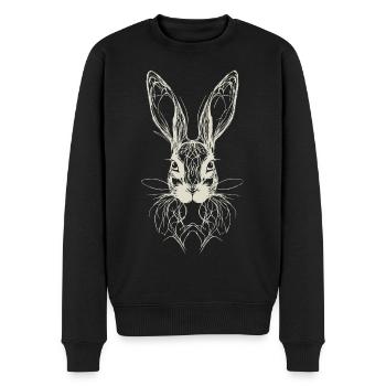 Lapin géométrique Lapin de Pâques vintage - Pull Premium bio Homme - noir - Devant - Nico (187cm)