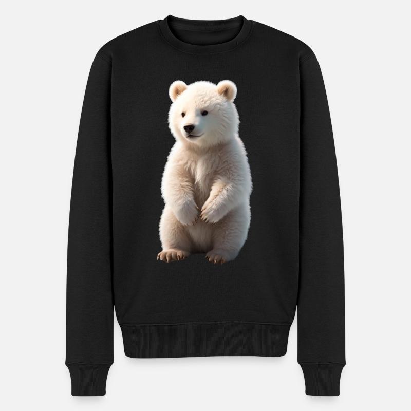 Baby Eisbär Polarbär Bär - Männer Premium Bio Pullover - Schwarz