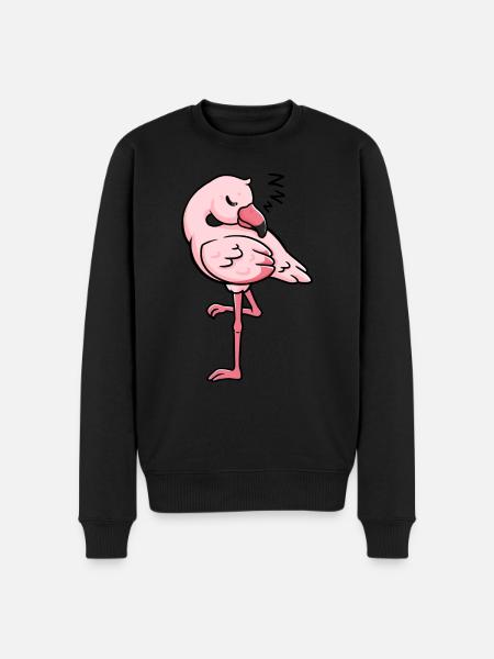 Flamingo sleeping gift idea - Men's Premium Organic Jumper - black