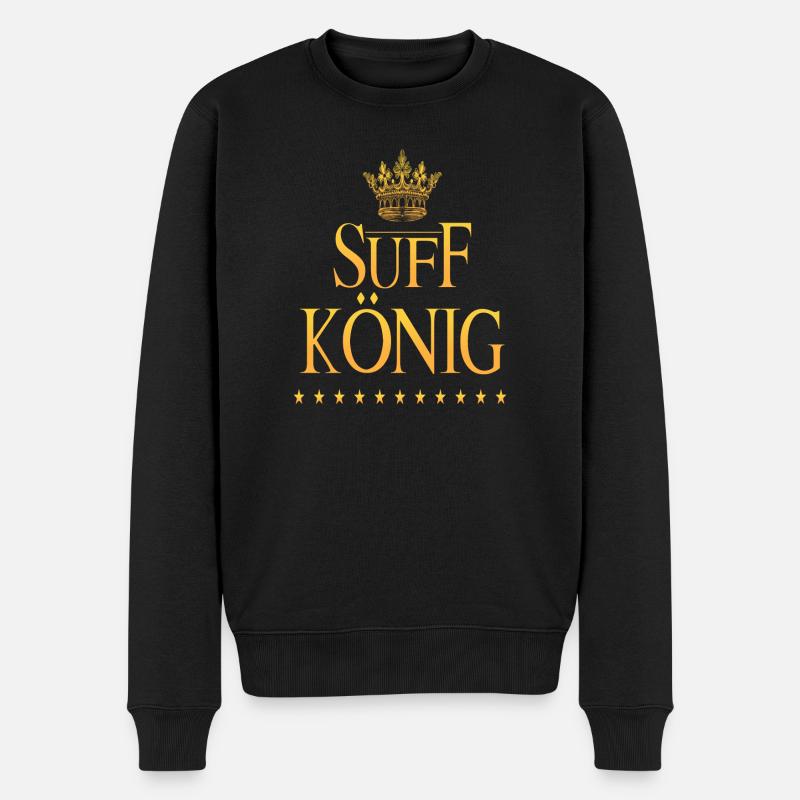 Suff König - Männer Premium Bio Pullover - Schwarz