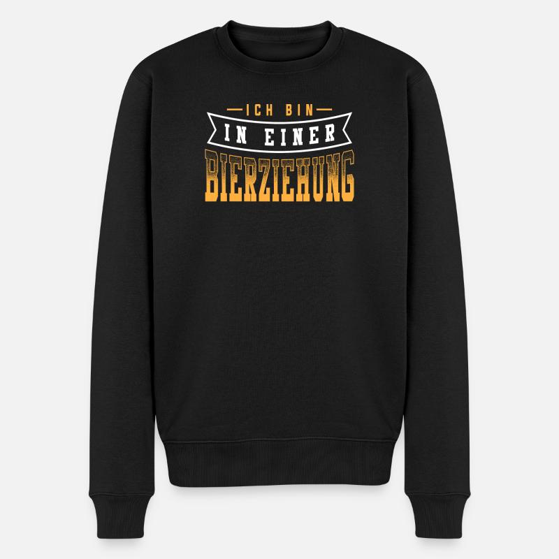 Ich bin in einer Bierziehung - Männer Premium Bio Pullover - Schwarz