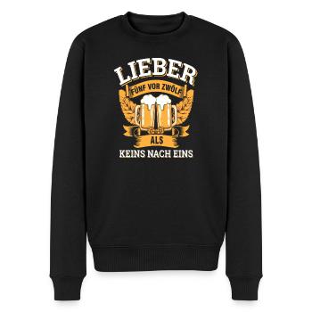 Lieber fünf vor 12 als keins nach eins - Männer Premium Bio Pullover - Schwarz - Vorne - Nico (187cm)