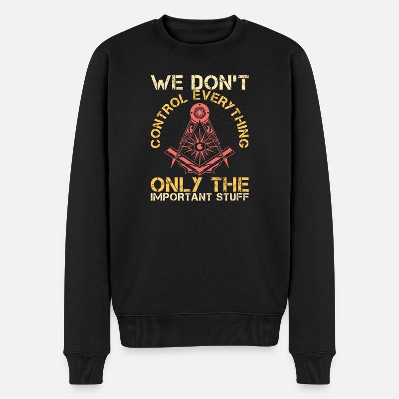 Sarcastic Freemasons Control Everything - Männer Premium Bio Pullover - Schwarz