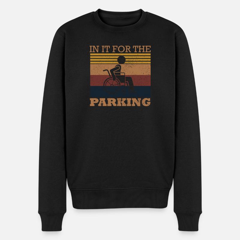 Handicap In It For The Parking Disabled - Männer Premium Bio Pullover - Schwarz