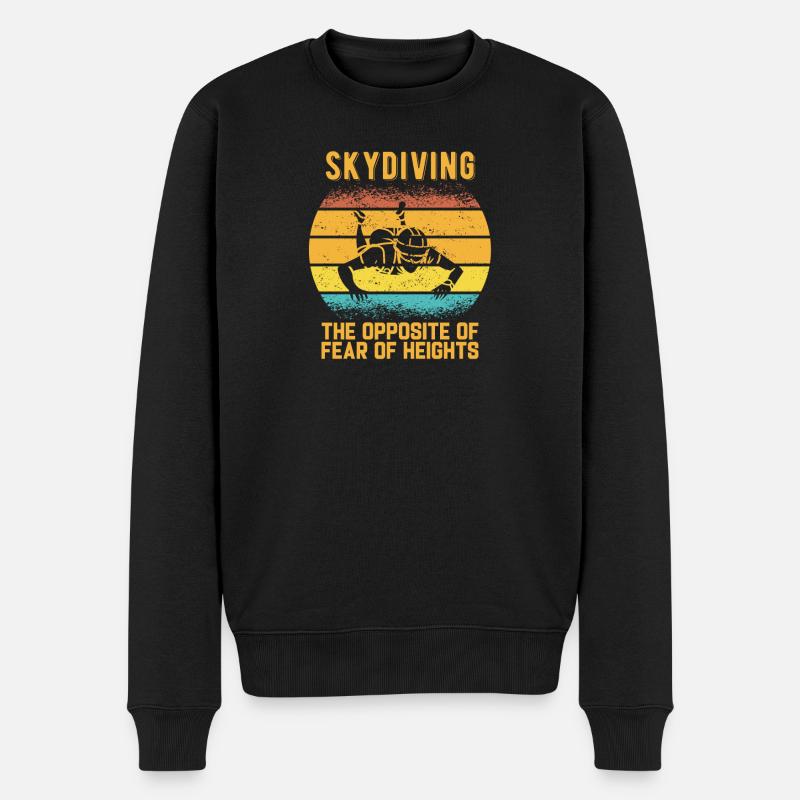 Skydiving Parachuting Skydive Skydiver - Männer Premium Bio Pullover - Schwarz