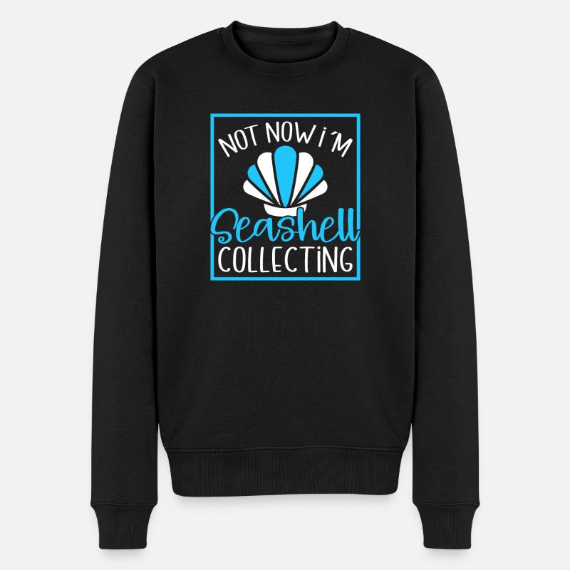 Shelling Seashell Hunter Collecting Seashells - Männer Premium Bio Pullover - Schwarz