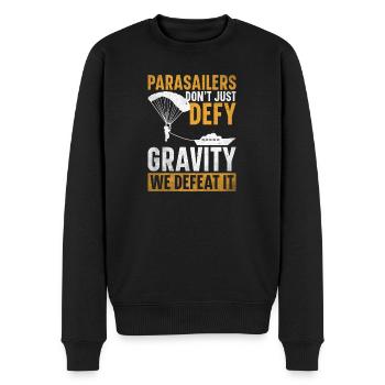 Parakiter Gear Parasailing Kite Parakiting - Männer Premium Bio Pullover - Schwarz - Vorne - Nico (187cm)
