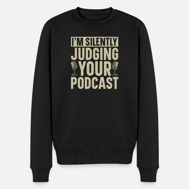 Podcast Caméra Podcasting Éclairage Podcasteur - Pull Premium bio Homme - noir