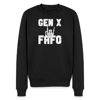 Gen X FAFO Generation X - Männer Premium Bio Pullover - Schwarz - Vorne - Nico (187cm)