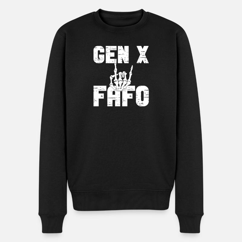 Gen X FAFO Generation X - Männer Premium Bio Pullover - Schwarz