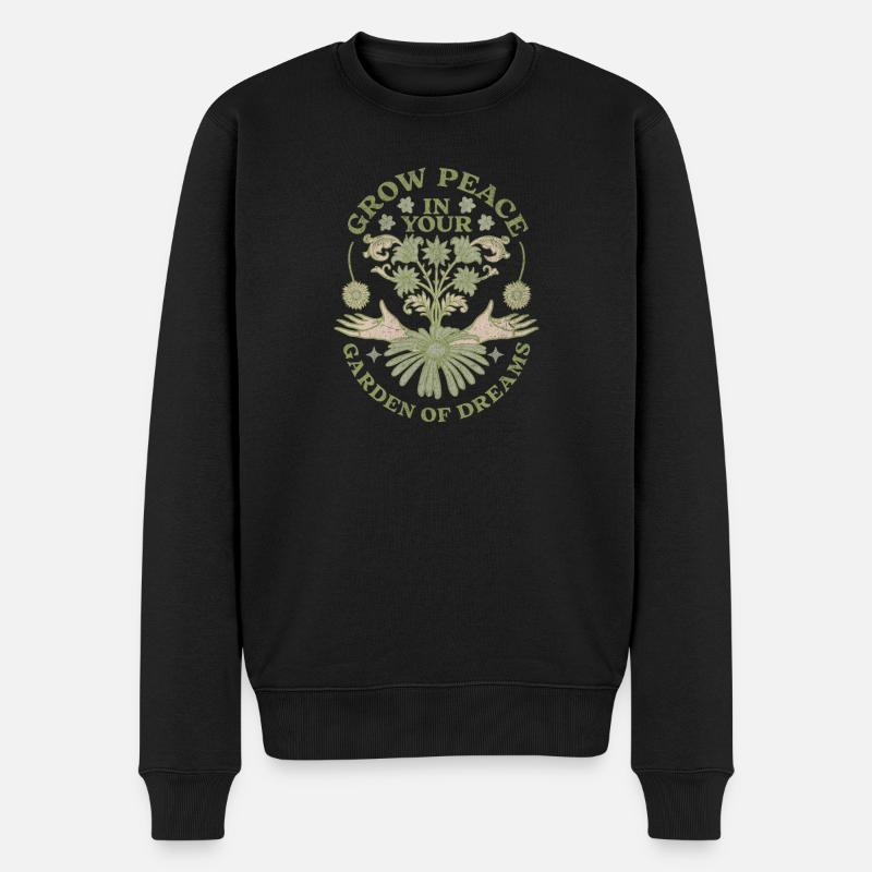 Santé mentale Fleur Jardinage céleste - Pull Premium bio Homme - noir