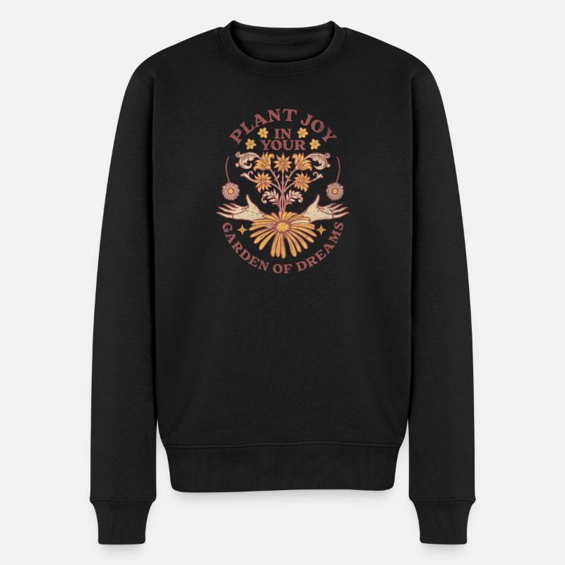Santé mentale Fleur Jardinage céleste - Pull Premium bio Homme - noir