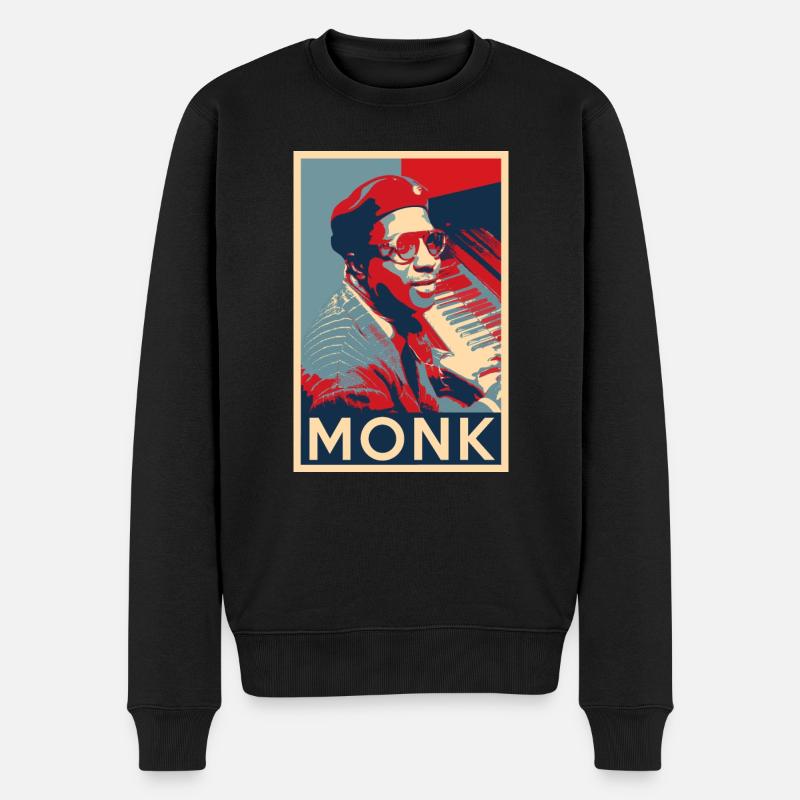 Affiche Thelonious Monk Hope - Tailles de Jazz Gesc - Pull Premium bio Homme - noir