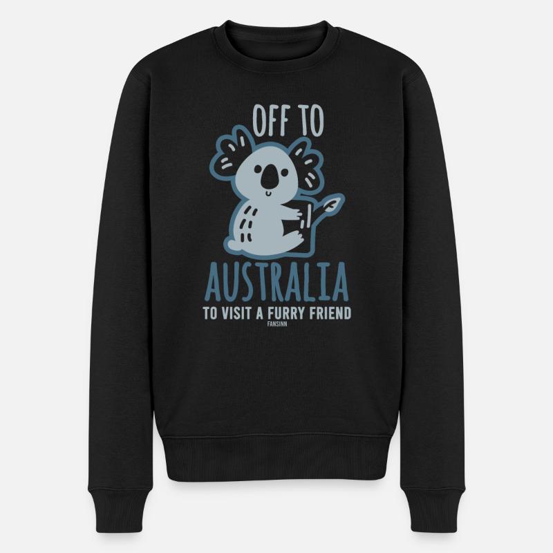 Australien Kinder Koala - Männer Premium Bio Pullover - Schwarz