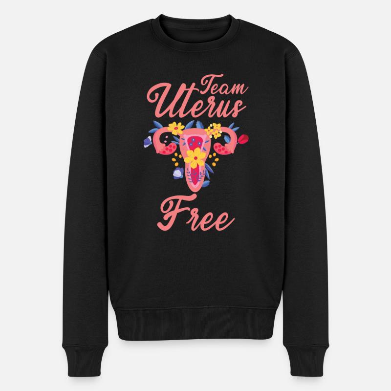 Uterus Gebärmutter Operation - Männer Premium Bio Pullover - Schwarz