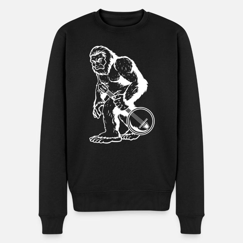 Banjo Bluegrass - Männer Premium Bio Pullover - Schwarz