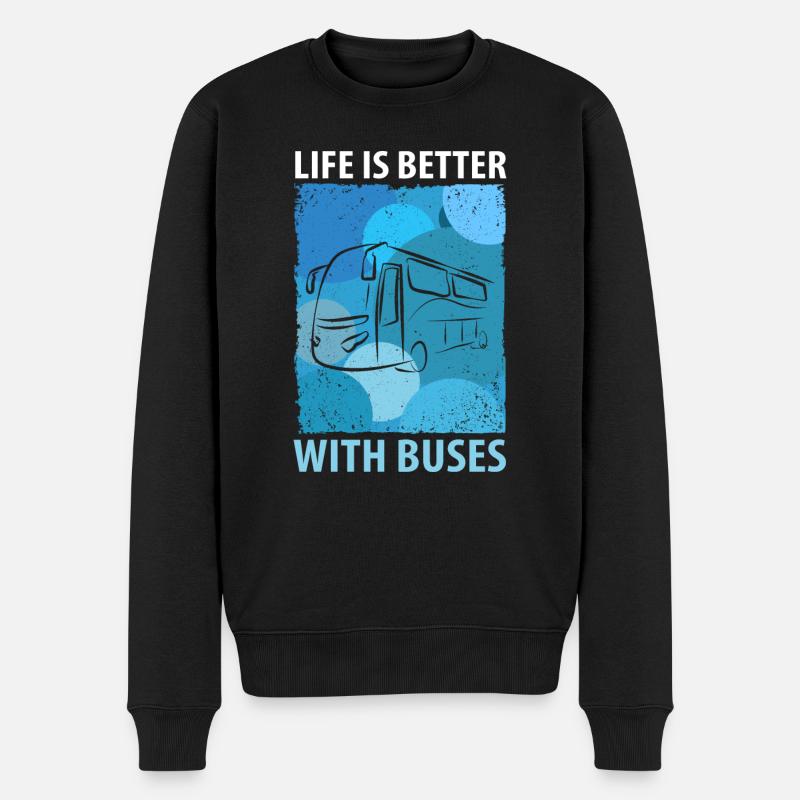 Bus Busfahrer Schulbus Autobus Busfahrerin - Männer Premium Bio Pullover - Schwarz