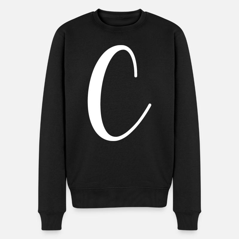 Kalligraphie, Initiale C - Männer Premium Bio Pullover - Schwarz