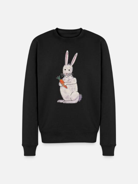 cute rabbit rabbit with carrot - Men's Premium Organic Jumper - black