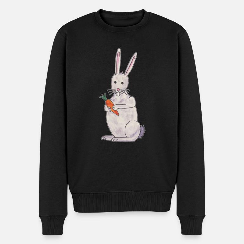 lapin mignon lapin avec carotte - Pull Premium bio Homme - noir