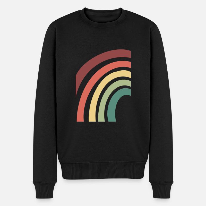 Regenbogen - Männer Premium Bio Pullover - Schwarz