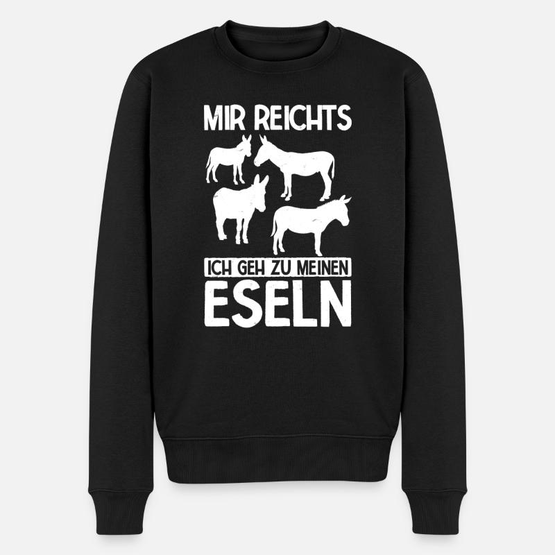 Eseln Bauernhof Esel Geschenk - Männer Premium Bio Pullover - Schwarz