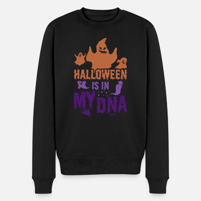 Halloween ist in meiner DNA - Männer Premium Bio Pullover - Schwarz