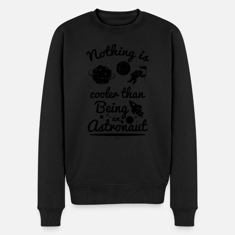 cooler Astronaut - Männer Premium Bio Pullover - Schwarz