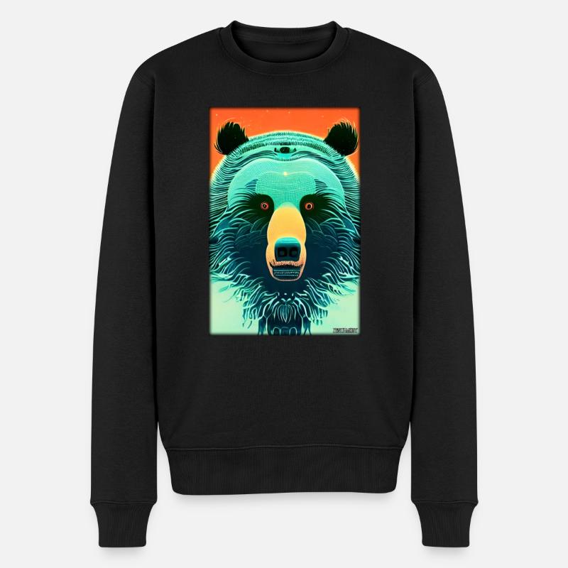 Bär Grizzlybär Braunbär Raubtier Tierwelt Wald 6 - Männer Premium Bio Pullover - Schwarz
